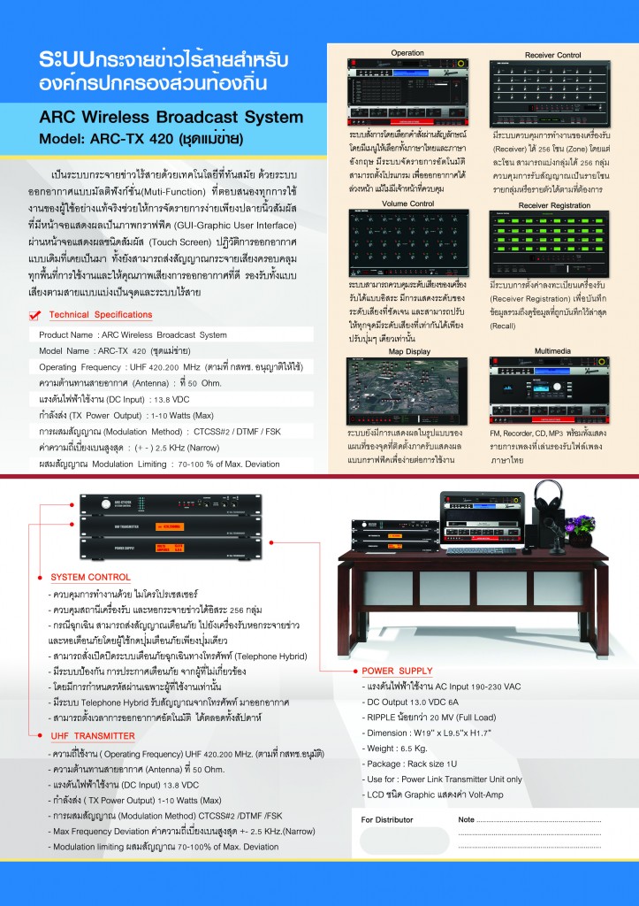 CMYK ARC-420 Brochure Model ARC TX